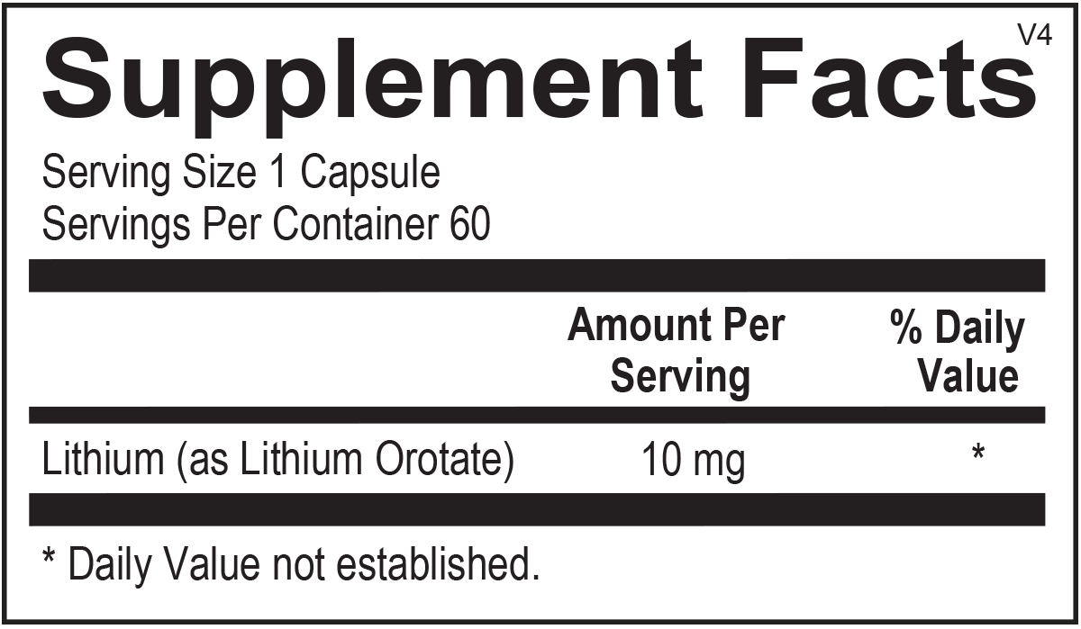 Lithium Orotate (60 Capsules) - Vitalized
