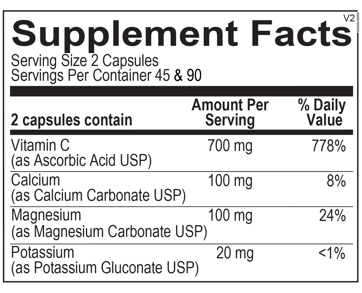 Buffered C Capsules (90 capsules) - Vitalized 
