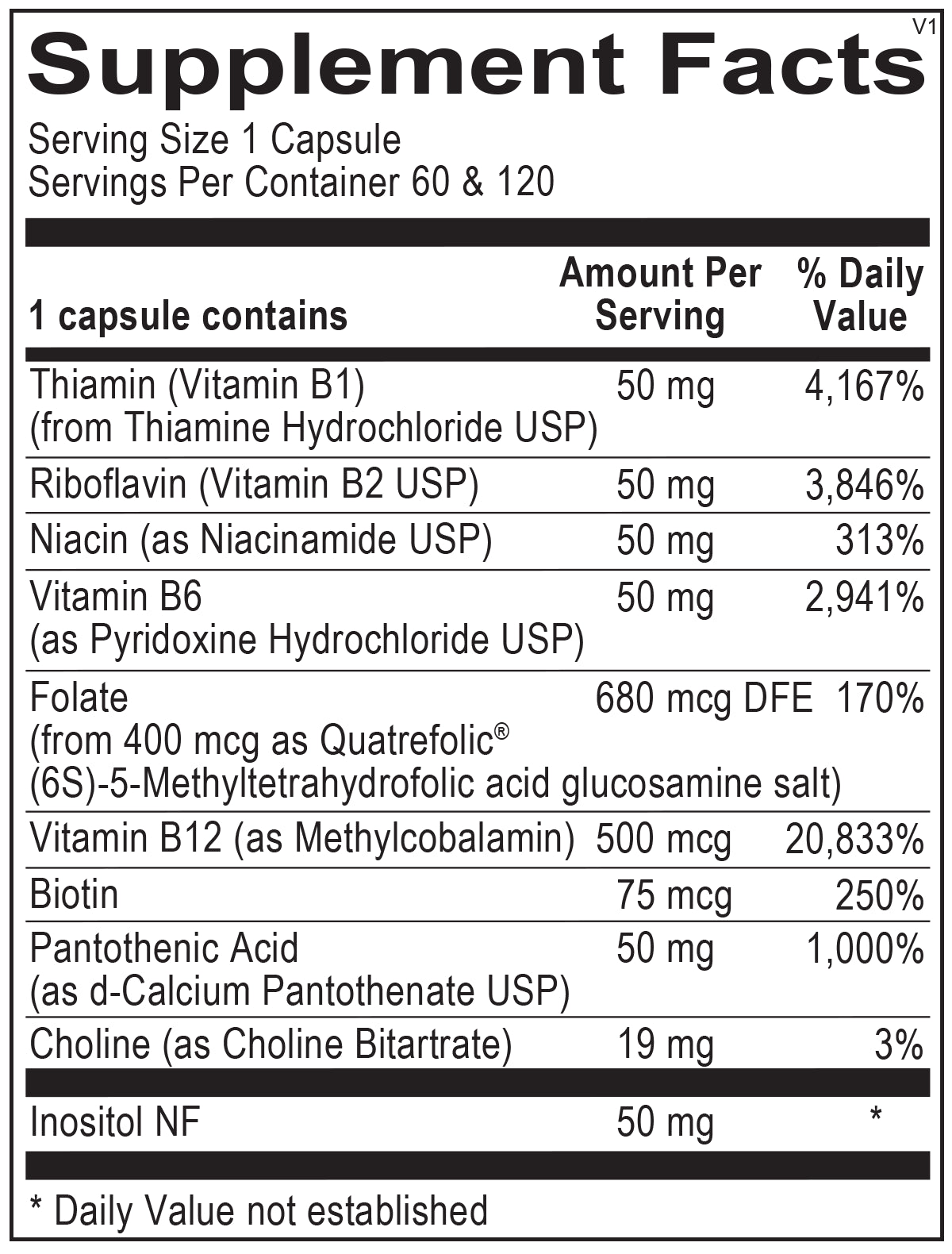 Methyl B Complex (60 capsules) - Vitalized 